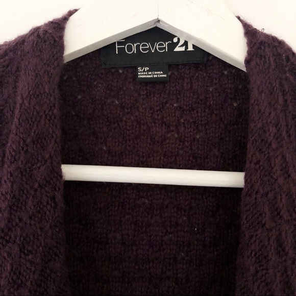 FOREVER 21 | Plum Shawl Cardigan - Picture 3 of 5